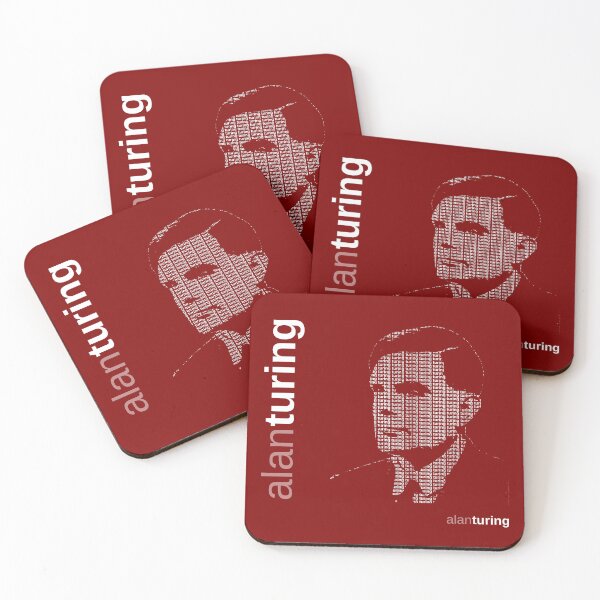 Item preview, Alan Turing typographic poster (red) designed and sold by CMYKStudio.