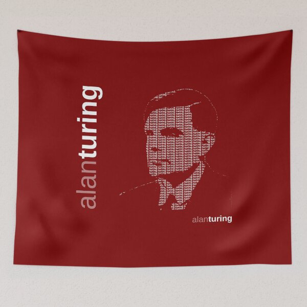 Item preview, Alan Turing typographic poster (red) designed and sold by CMYKStudio.
