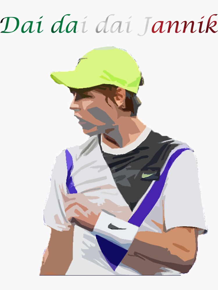 "Jannik Sinner Italian tennis player Essential T-Shirt" Sticker by