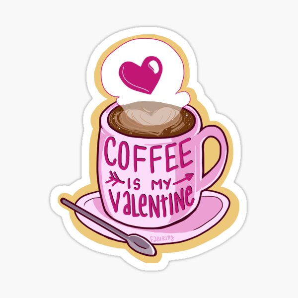 El café es mi San Valentín Pegatina