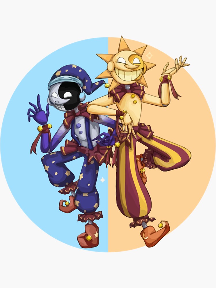 Fnaf Security Breach Sun And Moon Sticker For Sale By Arielwood Redbubble