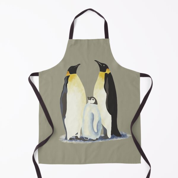 Item preview, Penguin family on a grey-brown background designed and sold by PauwieArtStudio.