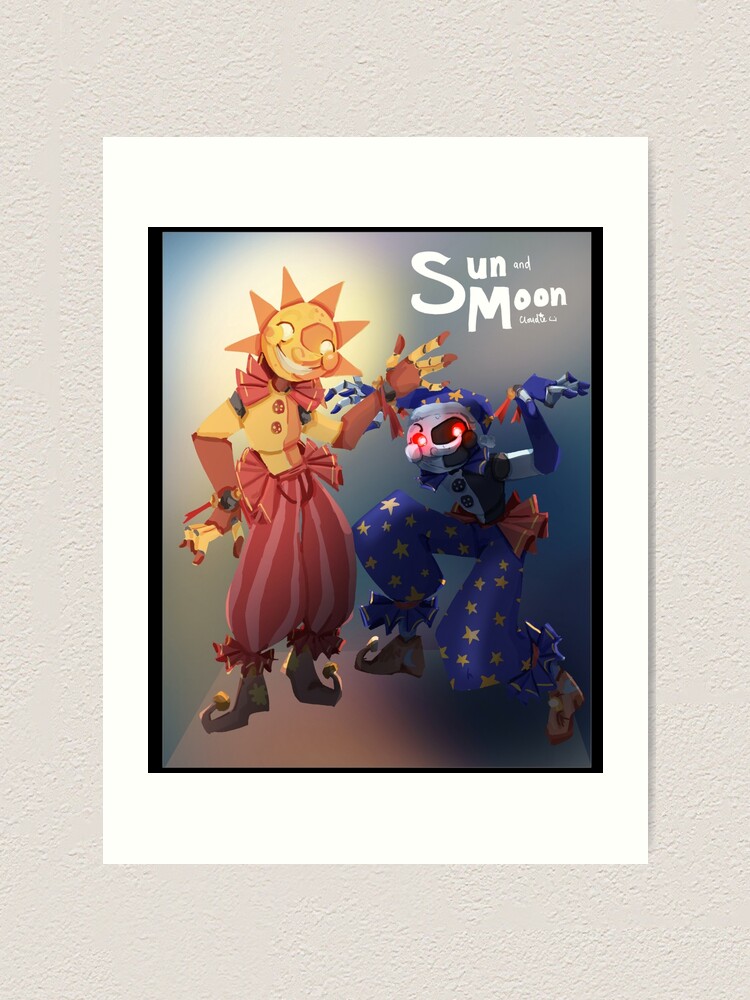 Fnaf Security Breach Sun And Moon Art Print By Bellla M Redbubble