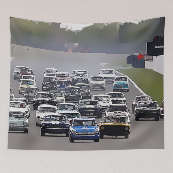 Item preview, Vintage Car Race Start Goodwood Revival Art Print - Classic Motorsport Poster designed and sold by Road To Track.