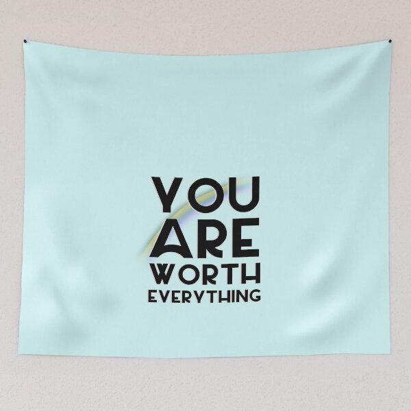 Item preview, You are worth everything, everybody is somebody so bring on the love , Possitive and happy, Take a deep breath, overcome stress and anxiety meditation quote designed and sold by PrimeScripts.