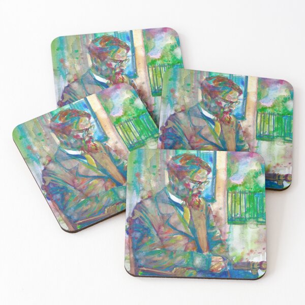 Item preview, ANTON CHEKHOV thinking in the garden - watercolor portrait designed and sold by lautir.