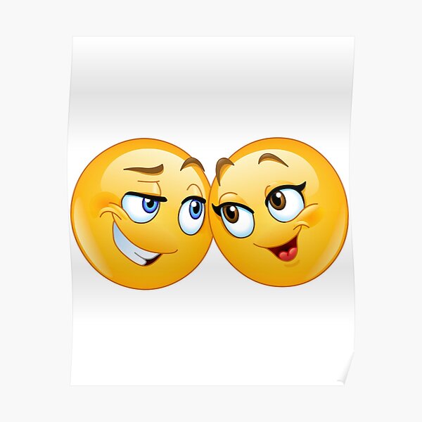 Hugging Face Emoji Couple Emoji Poster By Skartgallery Redbubble 