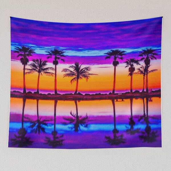 Item preview, Colorful sunset-palm trees  designed and sold by Teo13.