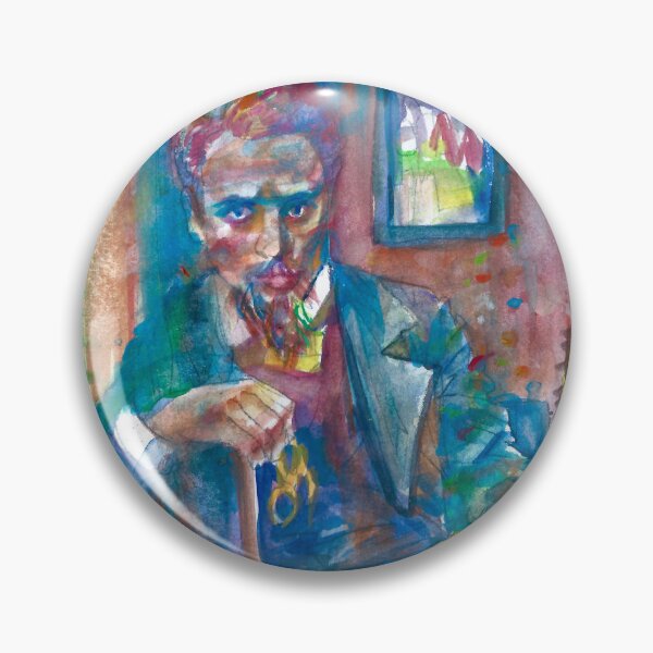 Item preview, RAINER MARIA RILKE in his studio - watercolor portrait designed and sold by lautir.