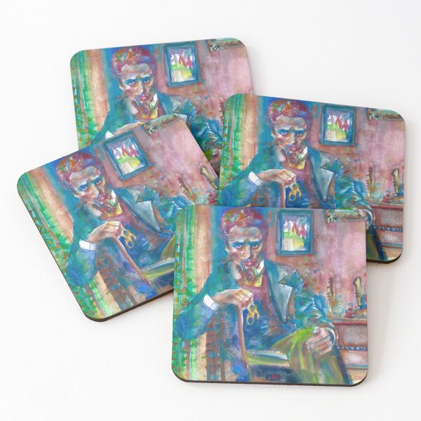 Item preview, RAINER MARIA RILKE in his studio - watercolor portrait designed and sold by lautir.