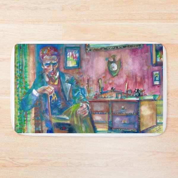 Item preview, RAINER MARIA RILKE in his studio - watercolor portrait designed and sold by lautir.