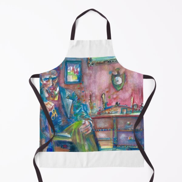 Item preview, RAINER MARIA RILKE in his studio - watercolor portrait designed and sold by lautir.