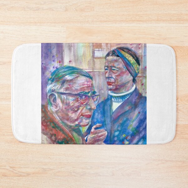 Item preview, SARTRE and SIMONE DE BEAUVOIR watercolor portrait .3 designed and sold by lautir.