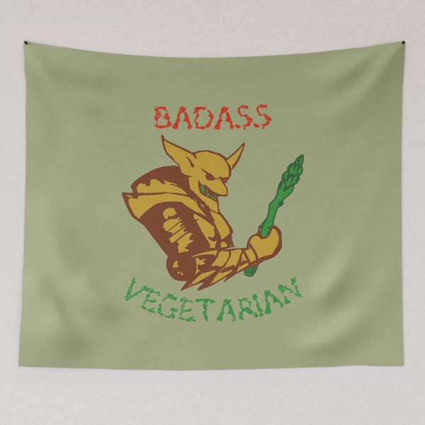 Item preview, Badass vegetarian (demon) funny cool veggie lover designed and sold by SolidEarthArt.
