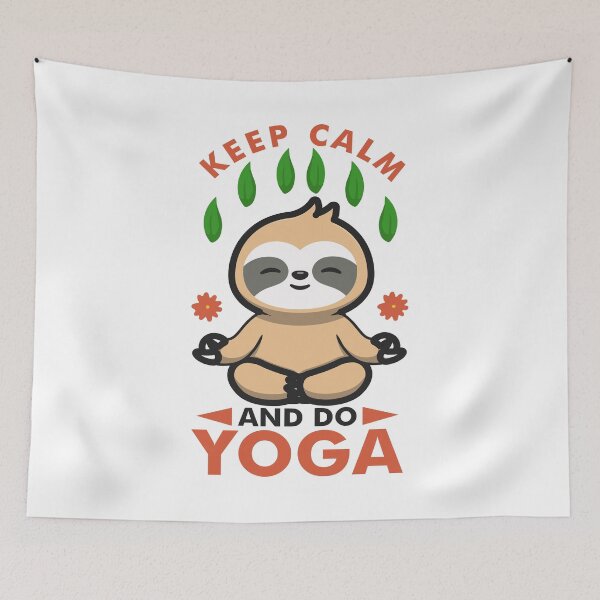 Item preview, keep calm and do yoga-funny animals typography designed and sold by Hartics.