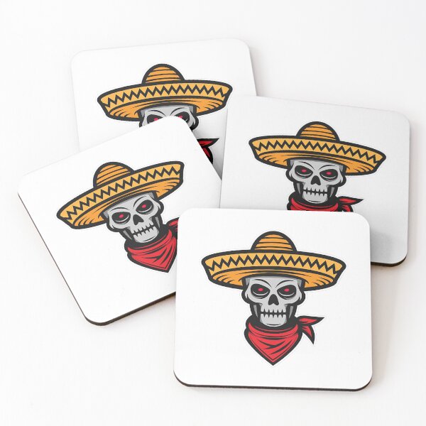 Item preview, Skeleton outlaw, Mexican skull, Devil skull, Skull bandit, skull with bandana, Sombrero on skull, scary skull,  designed and sold by Nostrathomas66.