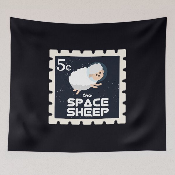 Item preview, The Space Sheep | Postage Stamps | Funny Gift Ideas designed and sold by Fluffy-Vectors.