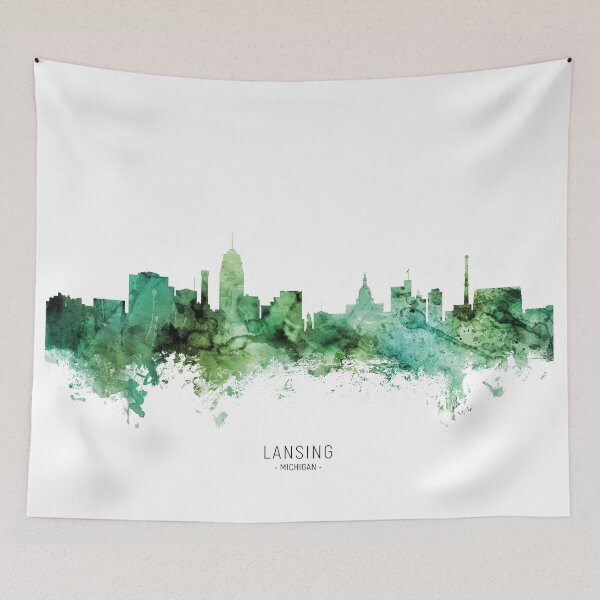 Item preview, Lansing Michigan Skyline designed and sold by ArtPrints.