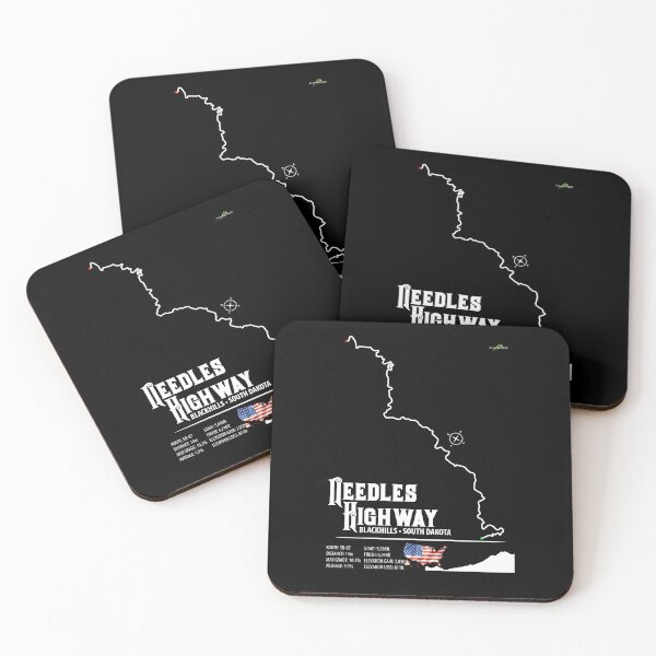 Item preview, Needles Highway US87 USA Black Hills South Dakota Trail Map Sticker T-Shirt 03 designed and sold by OuterShellUK.