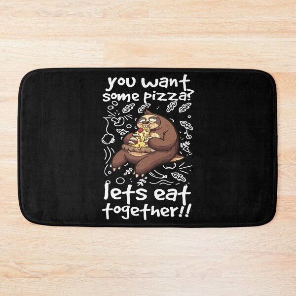 Item preview, sloth eats pizza-funny animals typography designed and sold by Hartics.