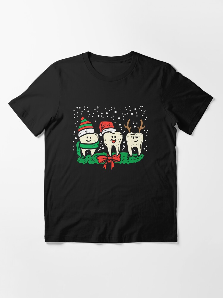 Discover Dental Cute Christmas Teeth Reindeer Santa Snow T-Shirt