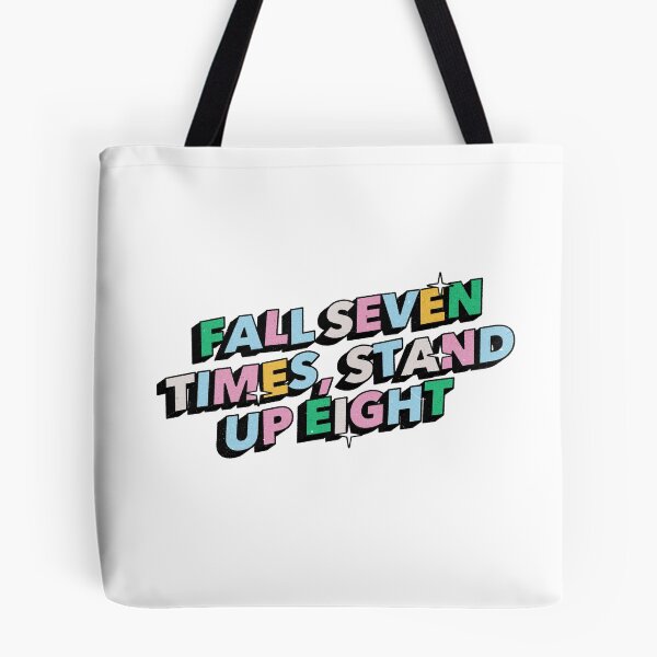 Item preview, Fall seven times, stand up eight- Positive Vibes Motivation Quote designed and sold by Burning Dog.
