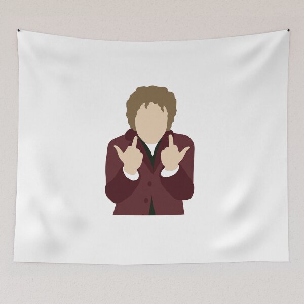 Aperçu de l'œuvre Silhouette minimaliste de Bilbo Baggins et Martin Freeman faisant un doigt d'honneur à l'oiseau créée et vendue par Hobbs8899.