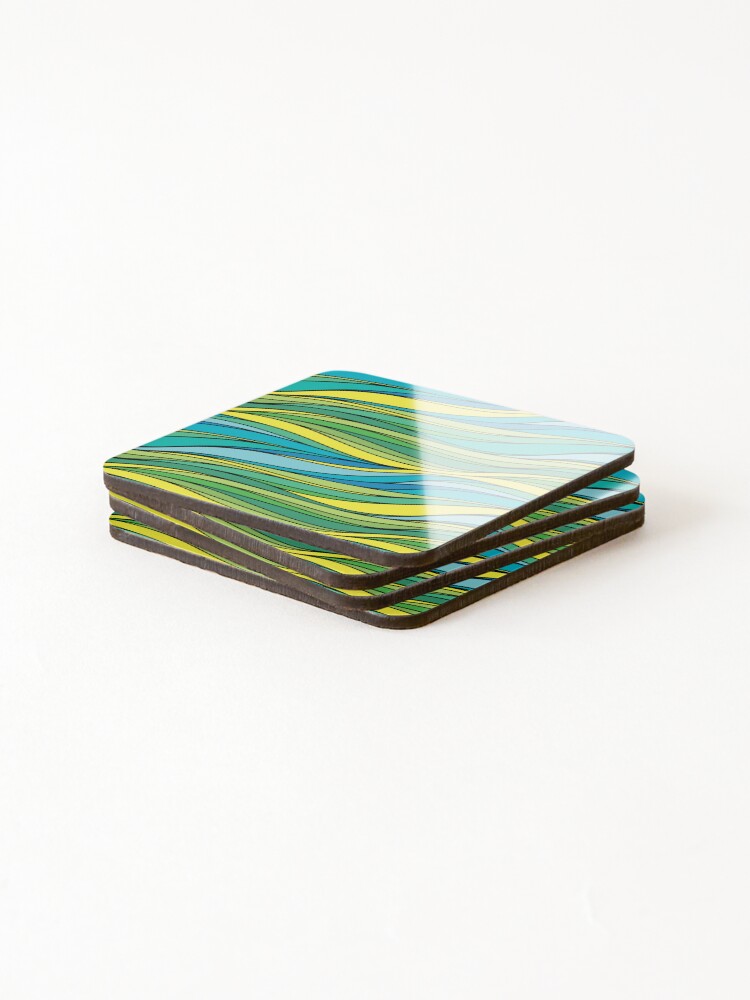 Thumbnail 4 of 5, Coasters (Set of 4), Wave Pattern designed and sold by FastHub.