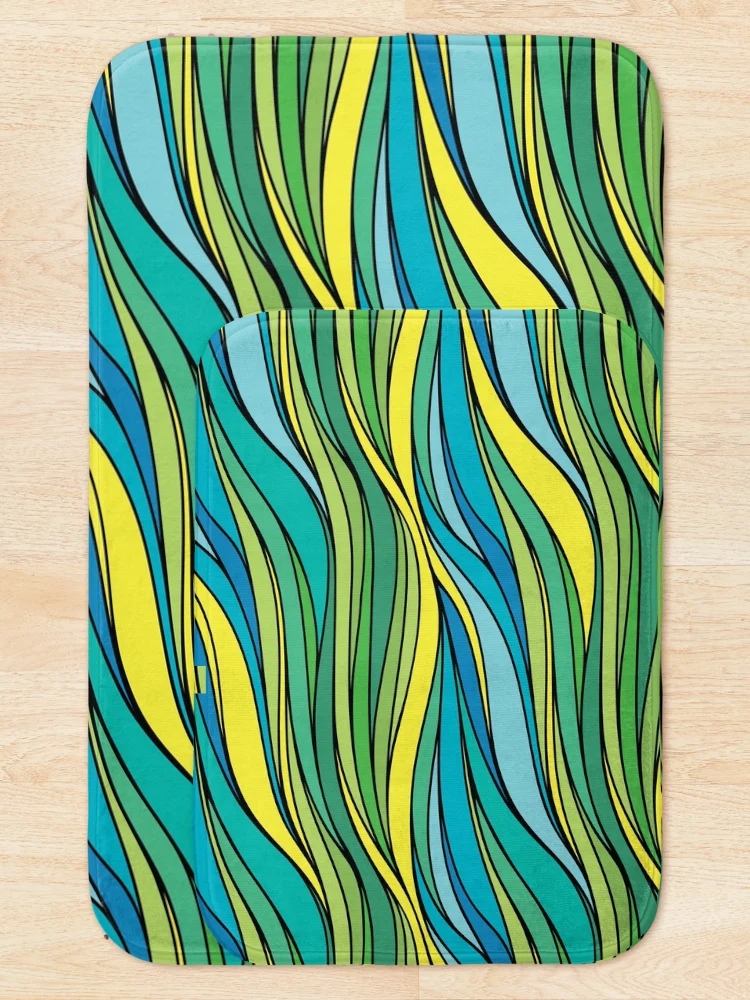 Thumbnail 5 of 6, Bath Mat, Wave Pattern designed and sold by FastHub.