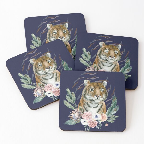 Item preview, Tiger With Flowers Very Cute designed and sold by Pink-angel2030.