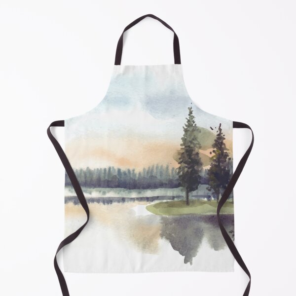 Item preview, Reflection Of Pine Trees In Lake Watercolor designed and sold by Yorda Creative.