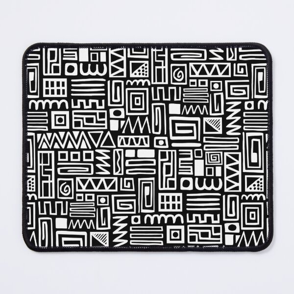 Item preview, Abstract Pattern 110122 - White on Black designed and sold by Artberry.