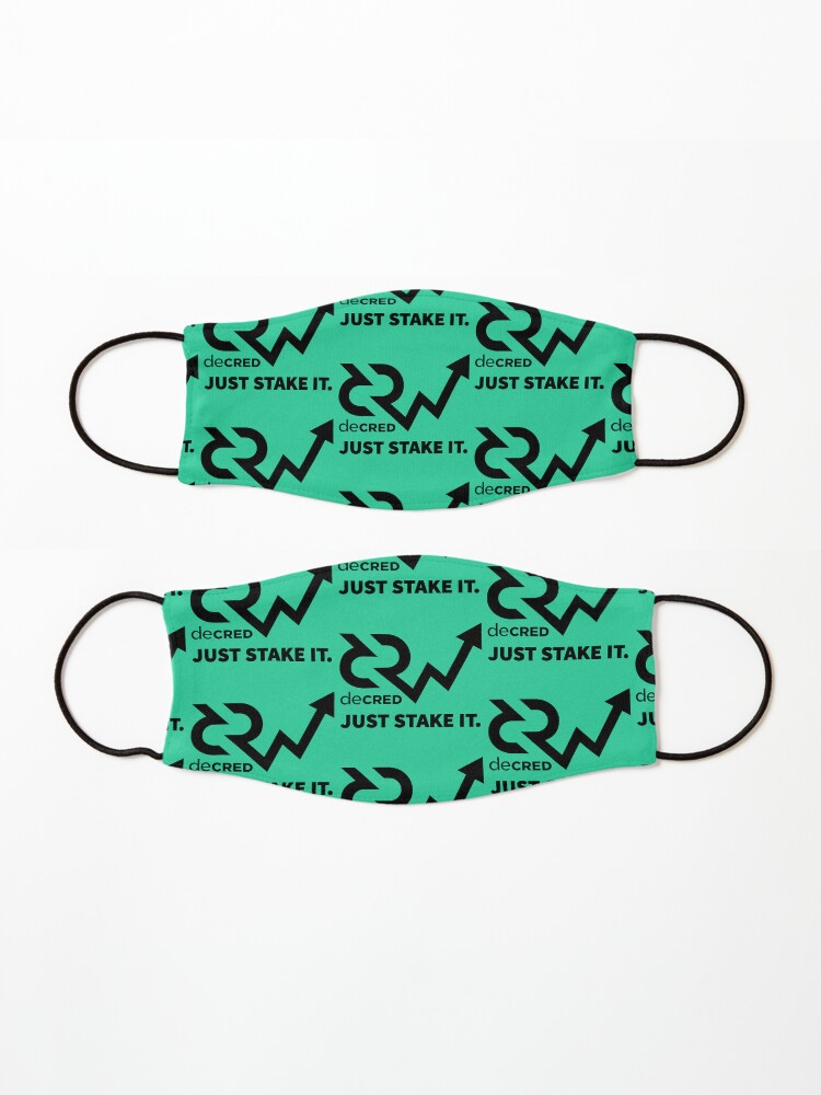 Thumbnail 3 of 5, Mask, Decred just stake it - DCR Turquoise © v2 (Design timestamped by https://timestamp.decred.org/) designed and sold by OfficialCryptos.