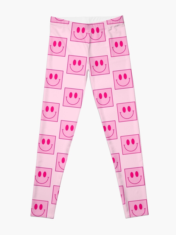 Preppy Pink Square Smiley Face Leggings for Sale by EpicCreation