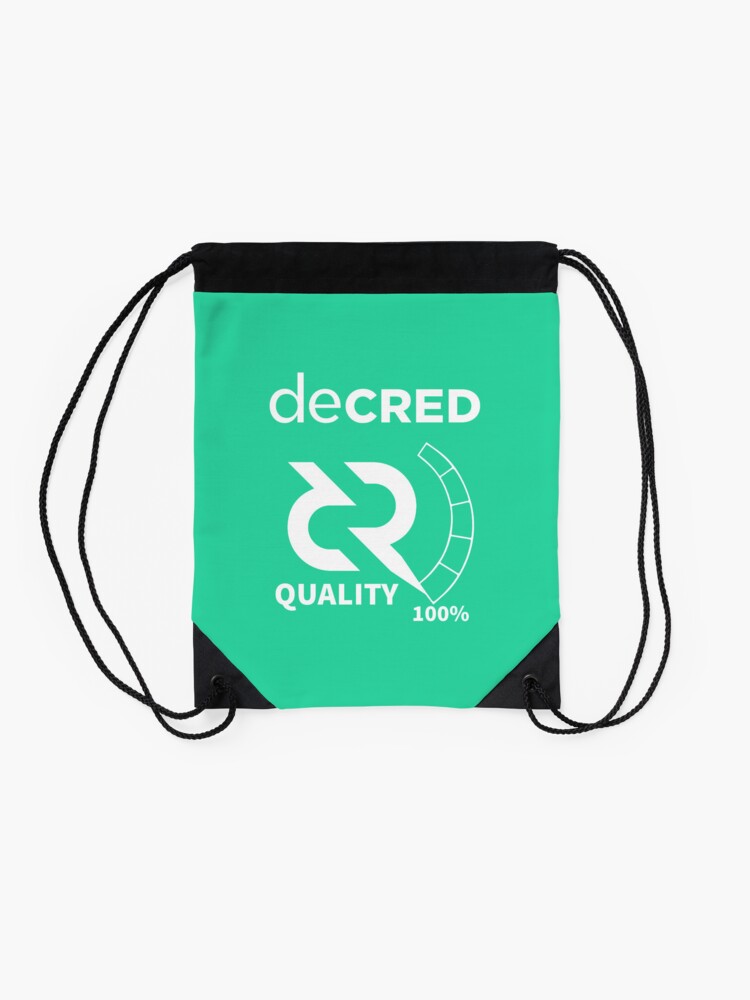 Thumbnail 2 of 3, Drawstring Bag, Decred quality - DCR Turquoise © v1 (Design timestamped by https://timestamp.decred.org/) designed and sold by OfficialCryptos.