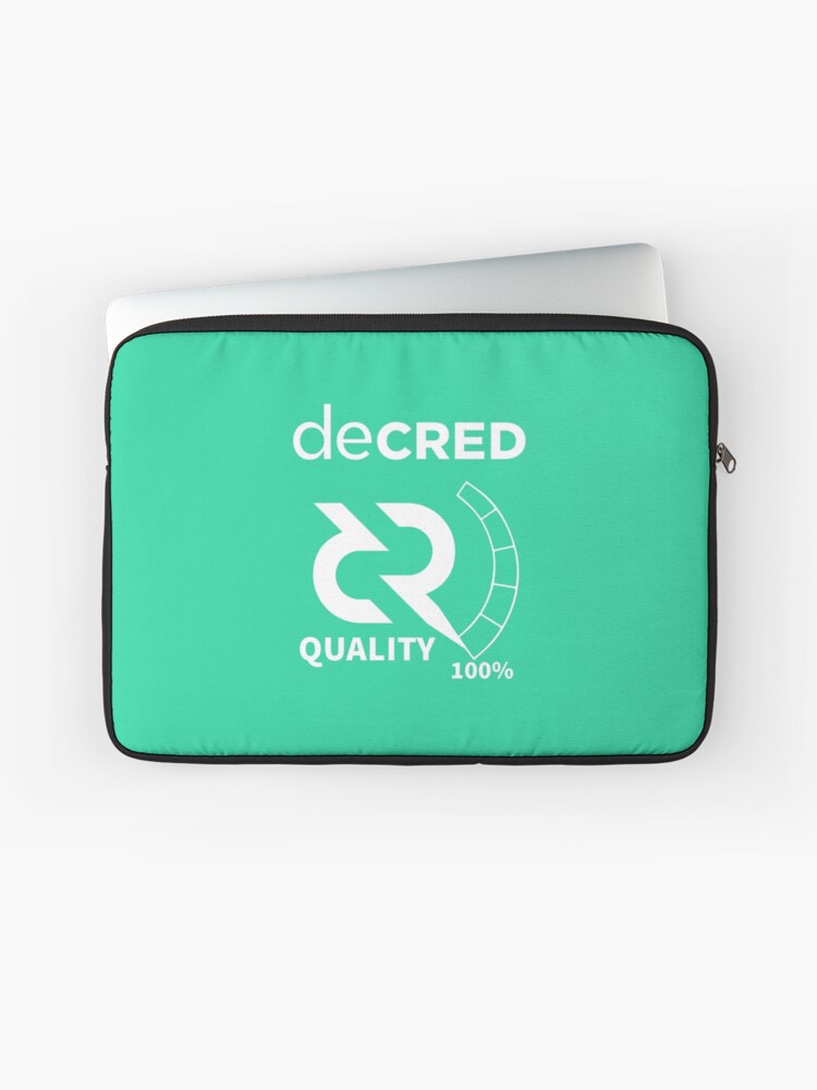 Thumbnail 1 of 2, Laptop Sleeve, Decred quality - DCR Turquoise © v1 (Design timestamped by https://timestamp.decred.org/) designed and sold by OfficialCryptos.