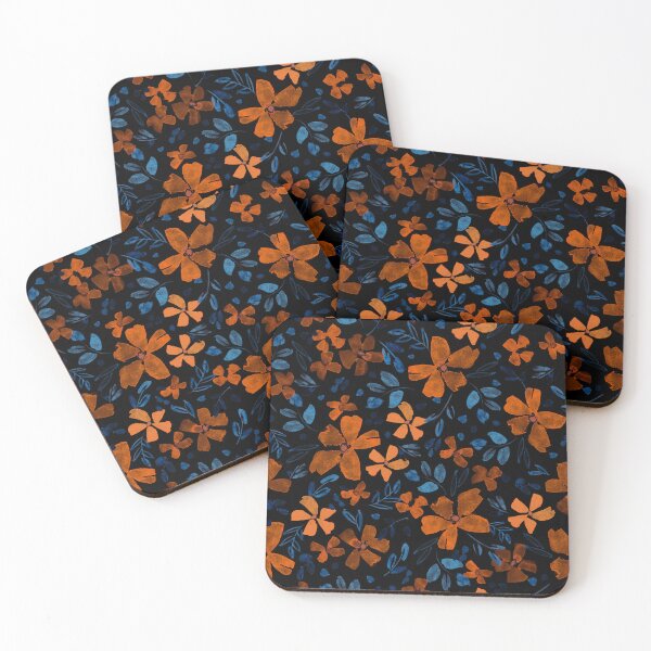 Item preview, Beige Black and Orange Abstract Flower Art designed and sold by alchemytree.