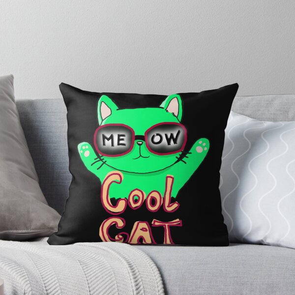 Item preview, Cartoon Cool Cat, Meow, Cute Cat, Green, designed and sold by Maculele.