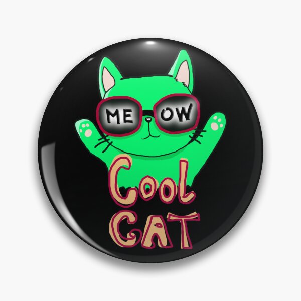 Item preview, Cartoon Cool Cat, Meow, Cute Cat, Green, designed and sold by Maculele.