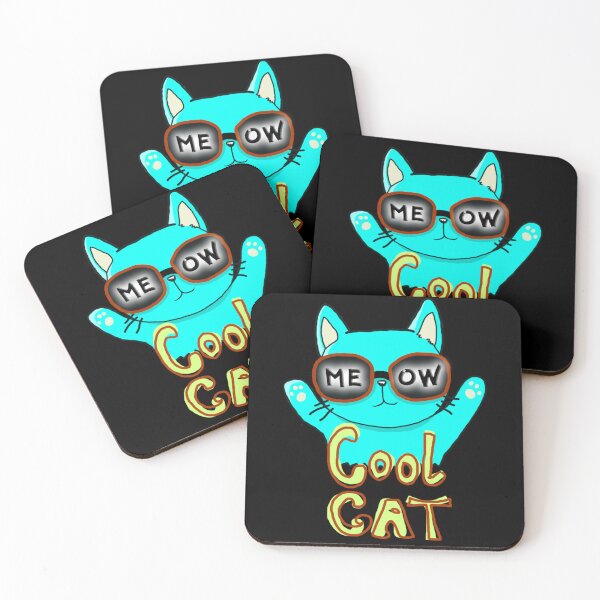 Item preview, Cartoon Cool Cat, Meow, Cute Cat, Light Blue, designed and sold by Maculele.