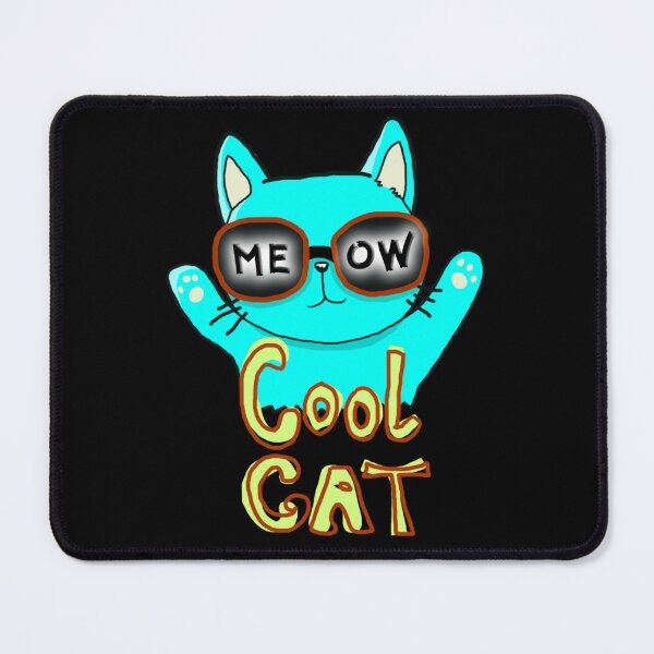 Item preview, Cartoon Cool Cat, Meow, Cute Cat, Light Blue, designed and sold by Maculele.