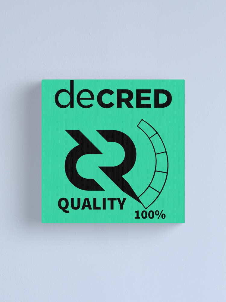 Thumbnail 2 of 3, Canvas Print, Decred quality - DCR Turquoise © v2 (Design timestamped by https://timestamp.decred.org/) designed and sold by OfficialCryptos.