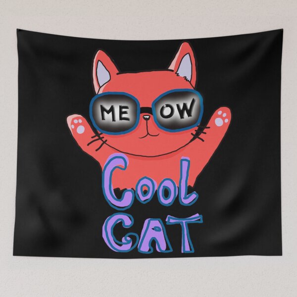 Item preview, Cartoon Cool Cat, Meow, Cute Cat, Red, designed and sold by Maculele.