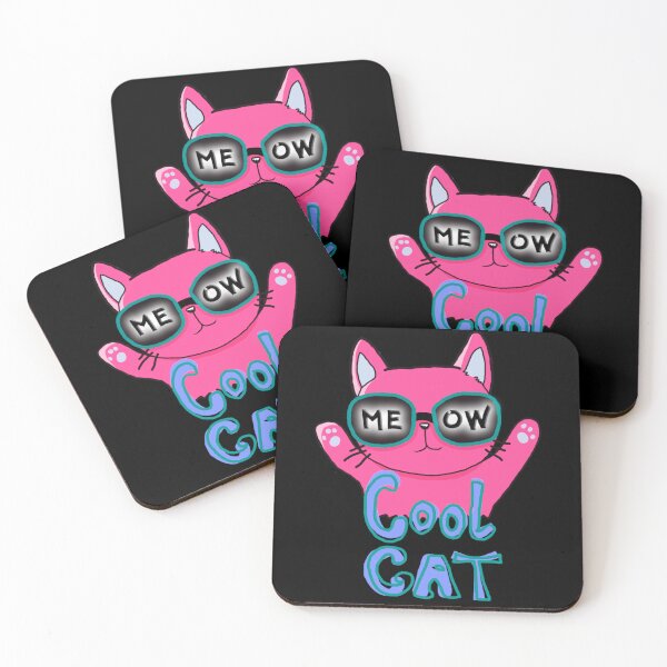 Item preview, Cartoon Cool Cat, Meow, Cute Cat, Pink, designed and sold by Maculele.