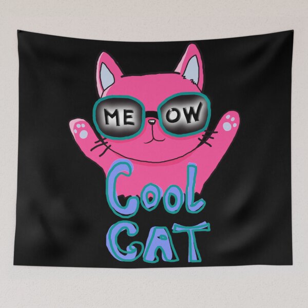 Item preview, Cartoon Cool Cat, Meow, Cute Cat, Pink, designed and sold by Maculele.