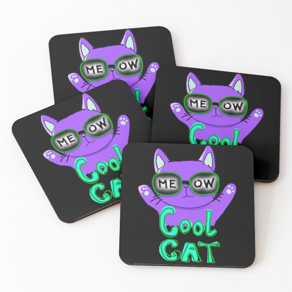 Item preview, Cartoon Cool Cat, Meow, Cute Cat, Purple, designed and sold by Maculele.