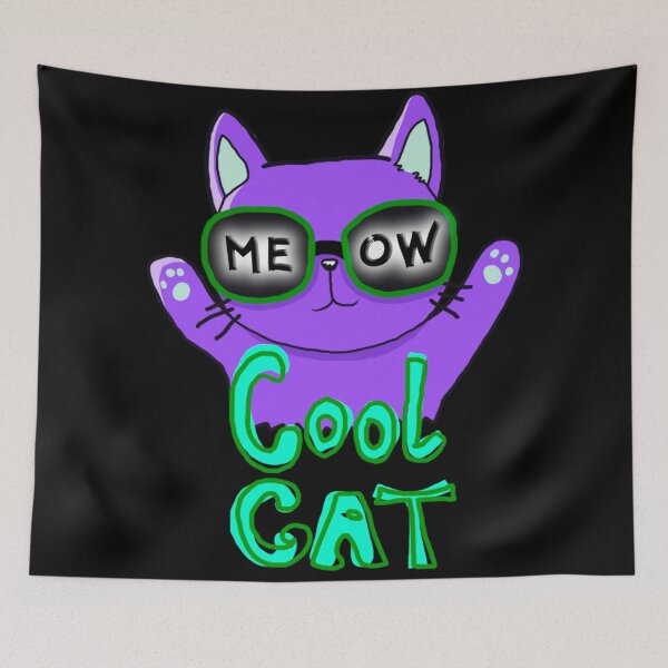 Item preview, Cartoon Cool Cat, Meow, Cute Cat, Purple, designed and sold by Maculele.