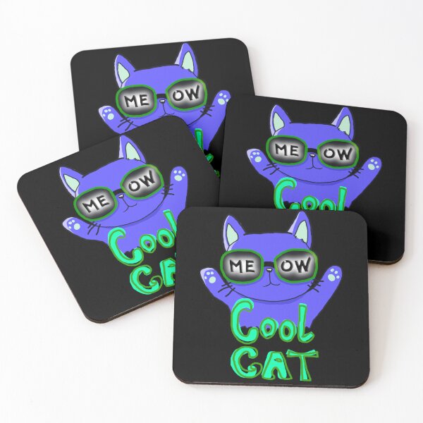 Item preview, Cartoon Cool Cat, Meow, Cute Cat, Blue, designed and sold by Maculele.