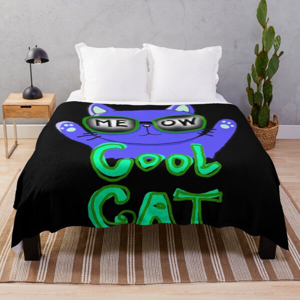Item preview, Cartoon Cool Cat, Meow, Cute Cat, Blue, designed and sold by Maculele.