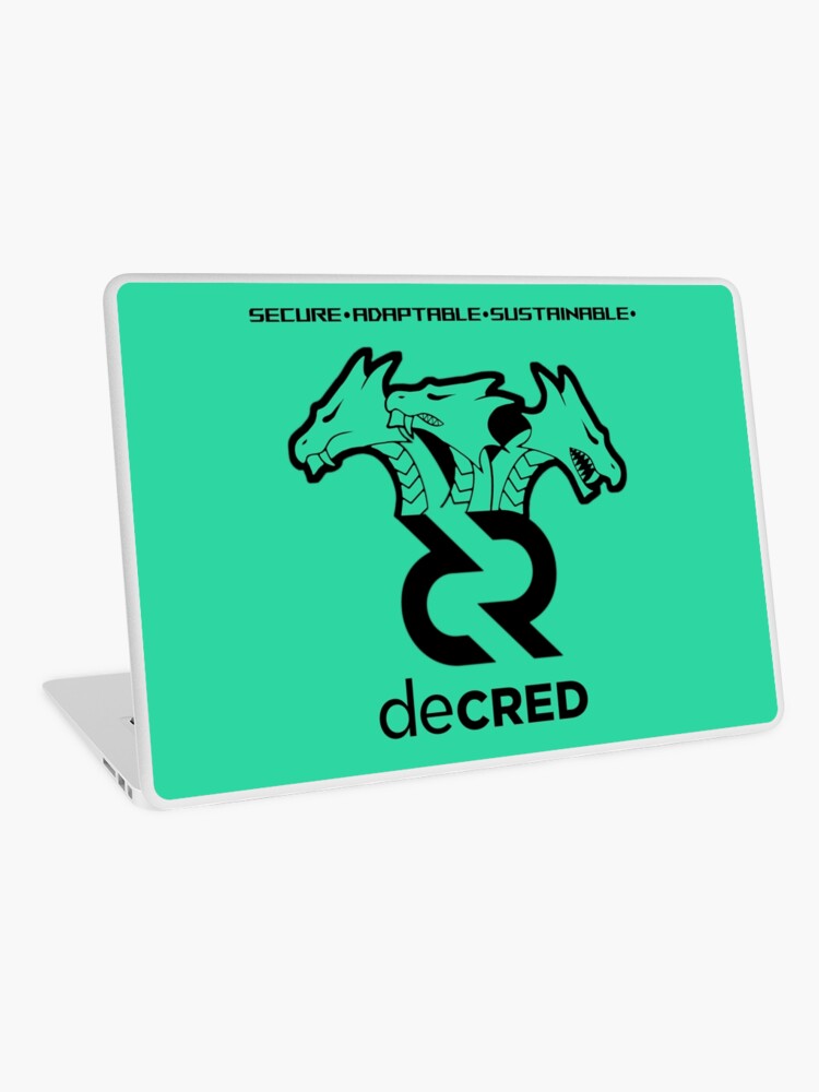 Thumbnail 1 of 2, Laptop Skin, Decred hydra - DCR Turquoise © v2 (Design timestamped by https://timestamp.decred.org/) designed and sold by OfficialCryptos.